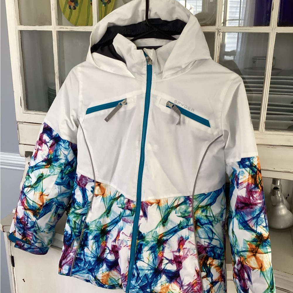 Spyder White and Purple Ski Jacket